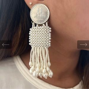Woven beaded coin Earrings!